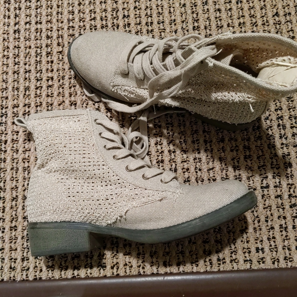 Rocketdog Girls Boots Woven Linen Laced Womens Size 6